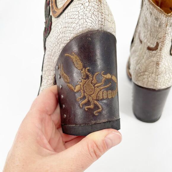 Old Gringo Galena Route 66 Women’s 6.5 Brown Cream Cactus Ankle Cowgirl Boots - Picture 9 of 13